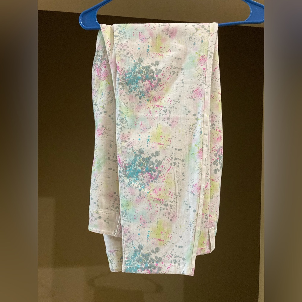 NWOT Forever 21 White Confetti Cotton Pants Sz 18